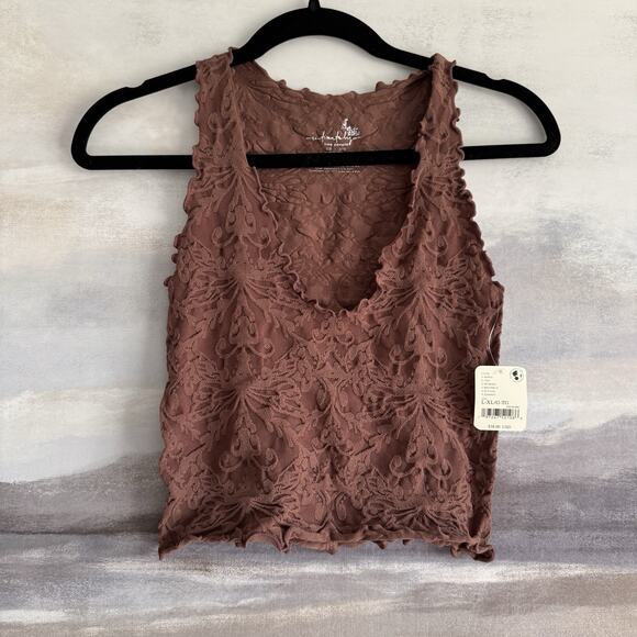 Free People Intimately Here For You Cropped Tank Hickory - Large - Picture 3 of 7